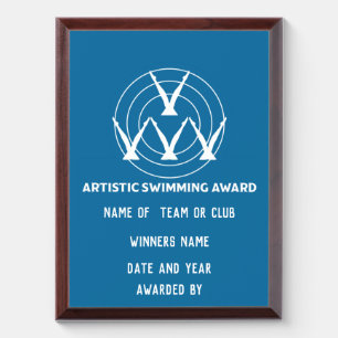 Artistic Synchronized Swimming Club Team Award Plaque