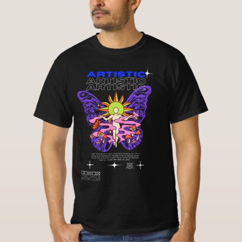 Artistic T_shirt High Quality design butterfly T_Shirt