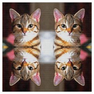 Artistic Tabby Cat Kitten Portrait Fabric