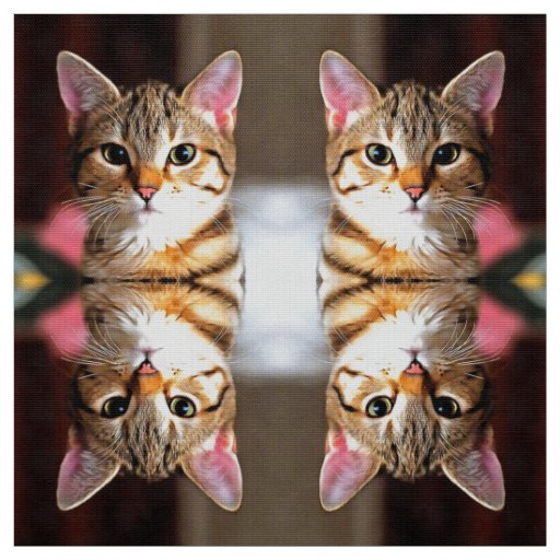 Artistic Tabby Cat Kitten Portrait Fabric