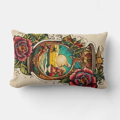 Artistic tattoo throw pillow