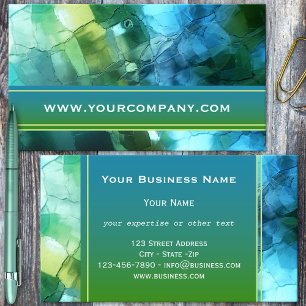 Artistic Teal Blue Green Glass Business Card