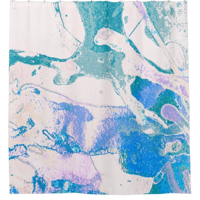 Artistic Texture. Bright Violet Border. Violet Art Shower Curtain (Front)