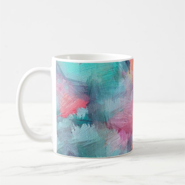 Artistic Texture: Colorful Abstract Wallpaper Coffee Mug (Left)