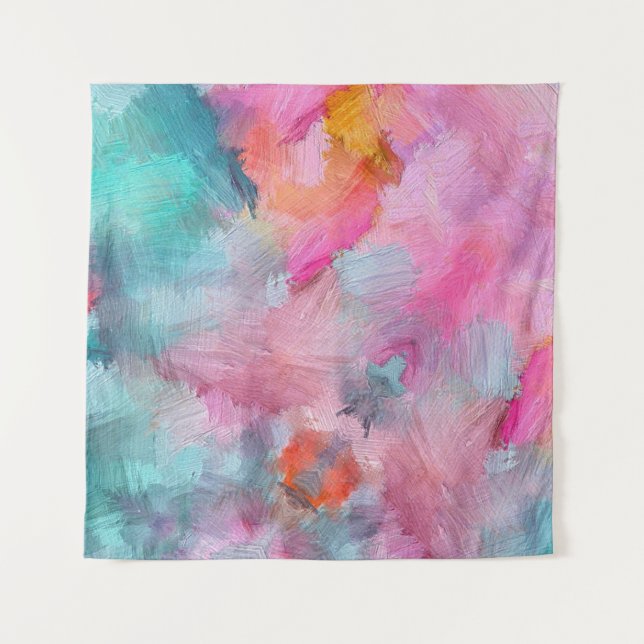 Artistic Texture: Colorful Abstract Wallpaper Tapestry (Front)