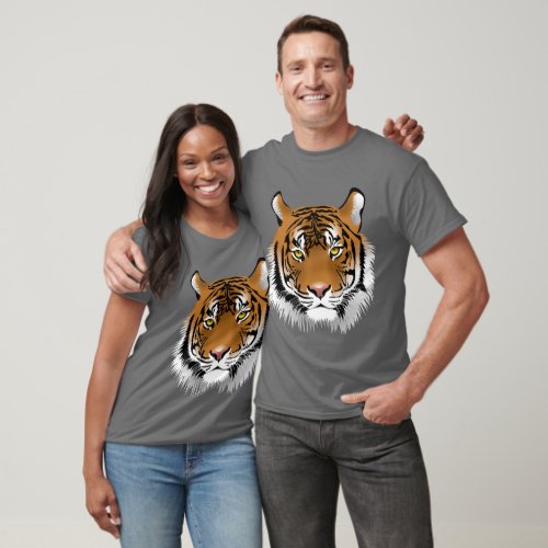 Artistic tiger art print from the jungle grey T_Shirt