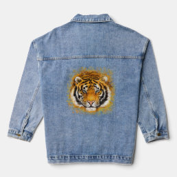 Artistic Tiger Face Denim Jacket