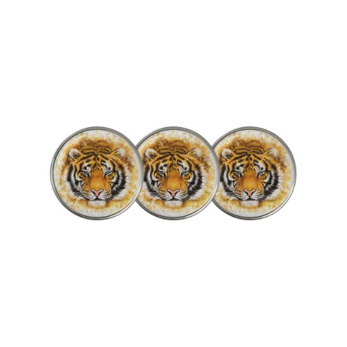 Artistic Tiger Face Golf Ball Marker