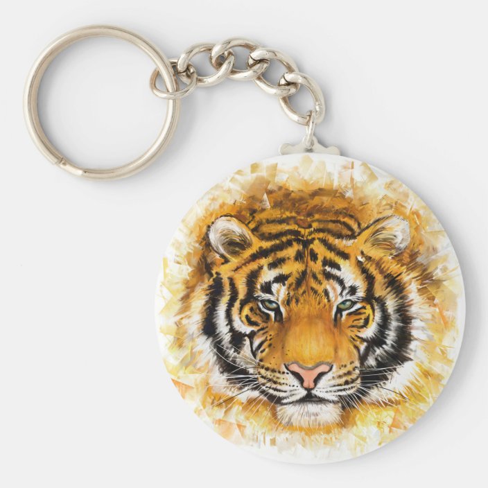 Artistic Tiger Face Keychain Zazzle