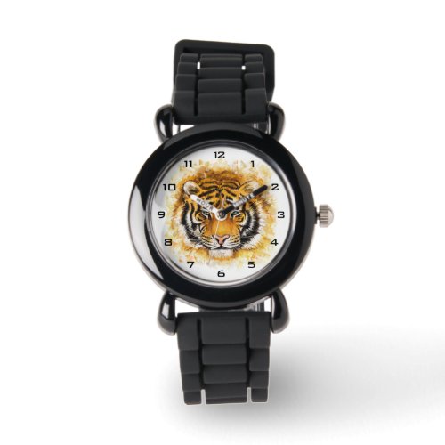 Artistic Tiger Face Kids Watch