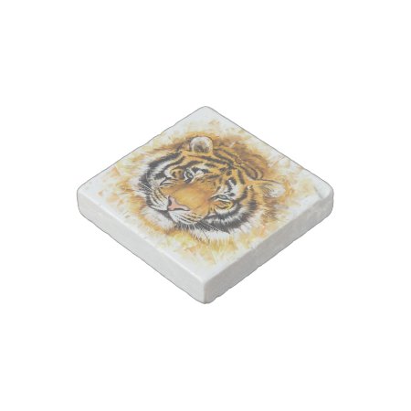 Artistic Tiger Face Marble Magnet