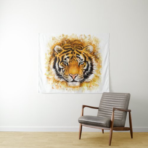 Artistic Tiger Face Medium Wall Tapestry