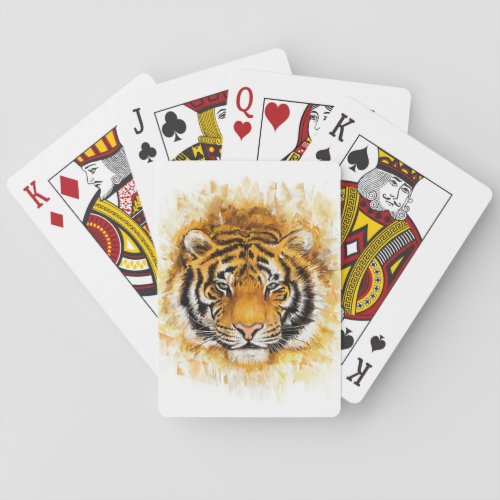 Artistic Tiger Face Playing Cards