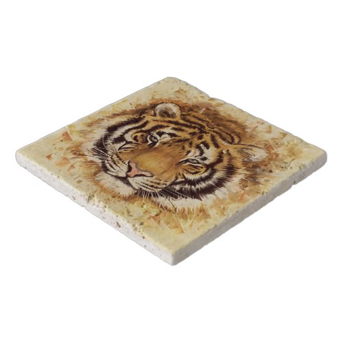 Artistic Tiger Face Stone Trivets