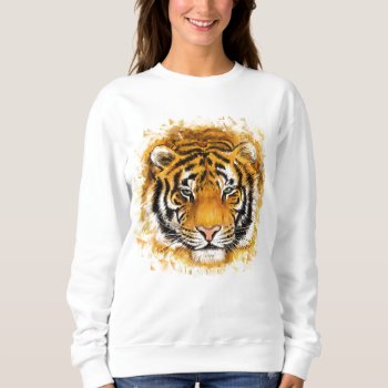 Artistic Tiger Face Sweatshirt by FantasyApparel at Zazzle