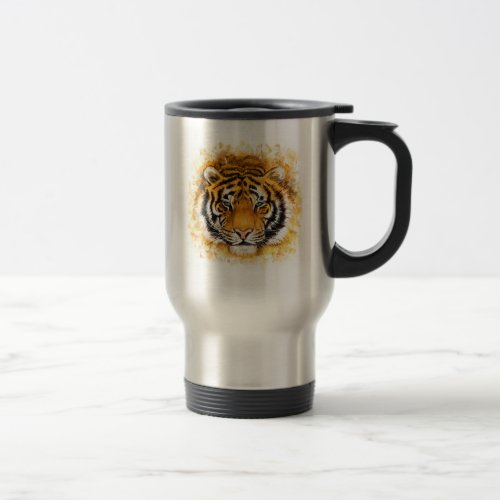 Artistic Tiger Face Travel Mug