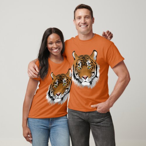 Artistic tiger print Wildlife tiger orange T_Shirt