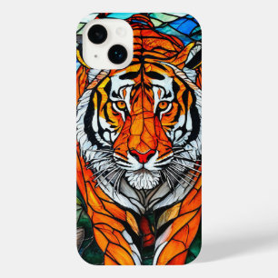 Artistic Tiger Unique Stained Glass Design iPhone 14 Plus Case