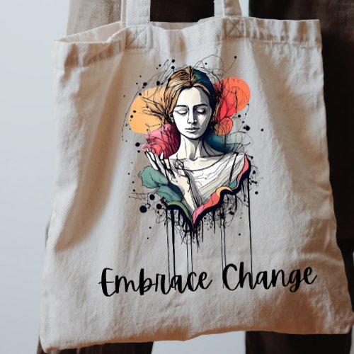 Artistic Tote Bag with Inspiring Quote