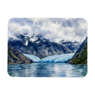 Artistic Travel Lovers Alaska Fjord Scenery Magnet