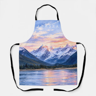 Artistic Travel Lovers Alaska Sunset Modern Nature Apron