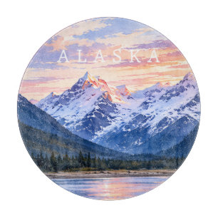 Artistic Travel Lovers Alaska Sunset Modern Nature Cutting Board
