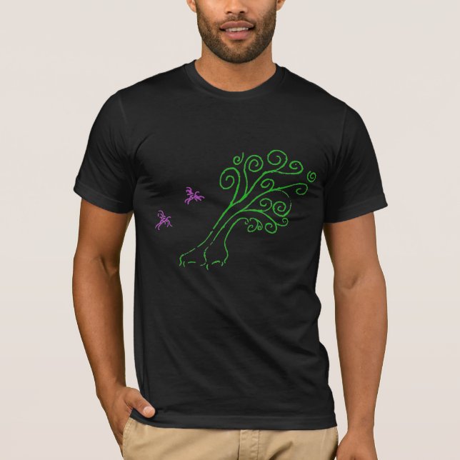 Artistic Tree and Birds T-Shirt (Front)