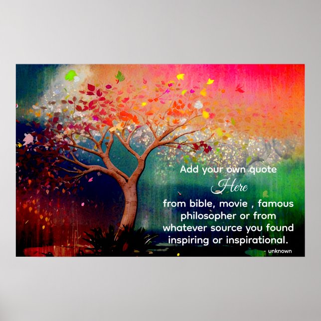 *~* Artistic Tree AP81 Ethereal Calming DIY Quote Poster (Front)