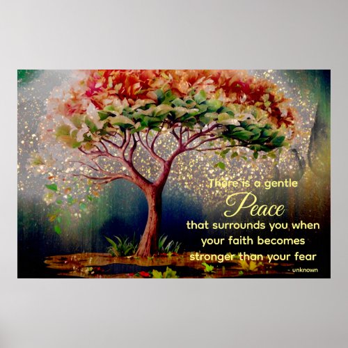  Artistic Tree AP81 Peace Faith Quote Poster