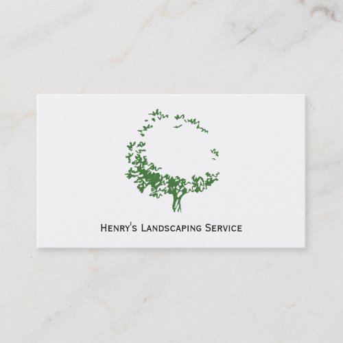 Artistic Tree Forest Green Business Card