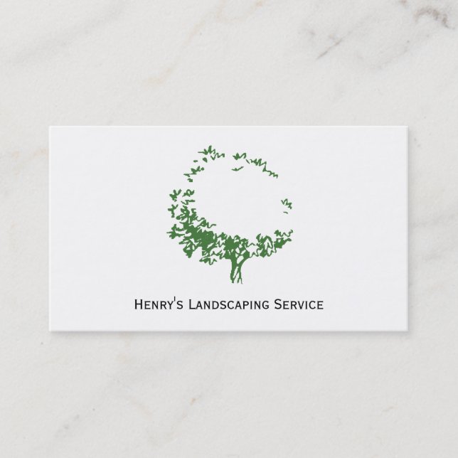 Artistic Tree (Forest Green) Business Card (Front)