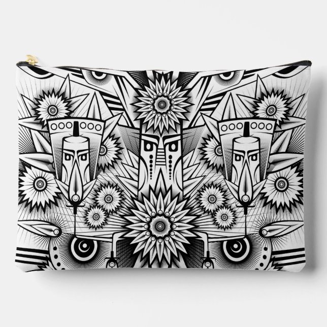 Artistic Tribal Design Accessory Pouch (Front)