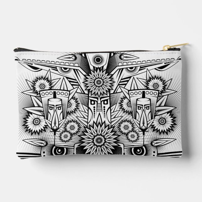 Artistic Tribal Design Accessory Pouch (Back)