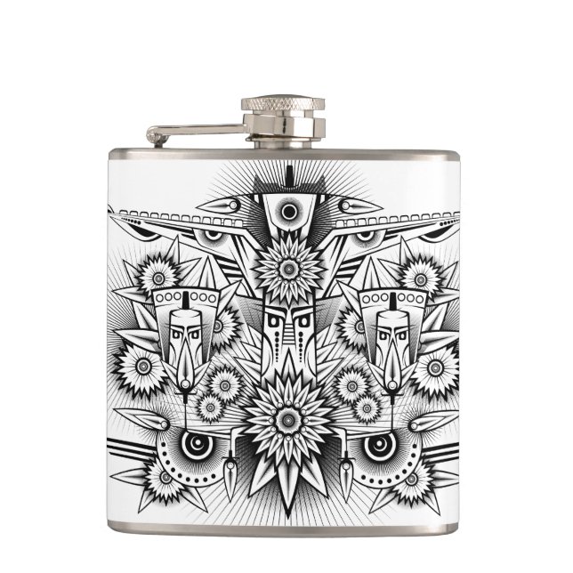 Artistic Tribal Design Flask (Front)