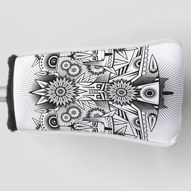 Artistic Tribal Design Golf Head Cover (Front)