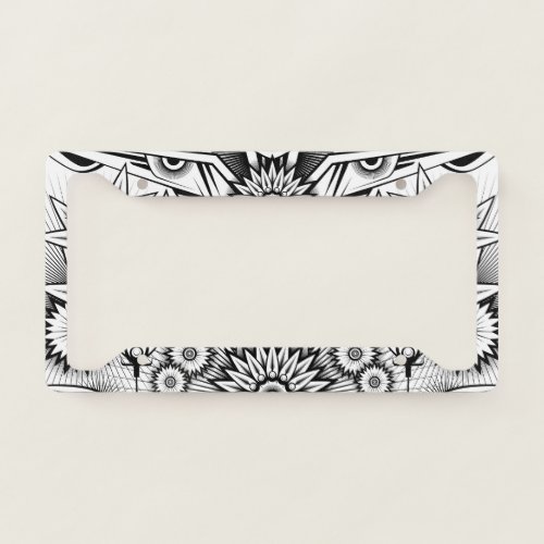 Artistic Tribal Design License Plate Frame