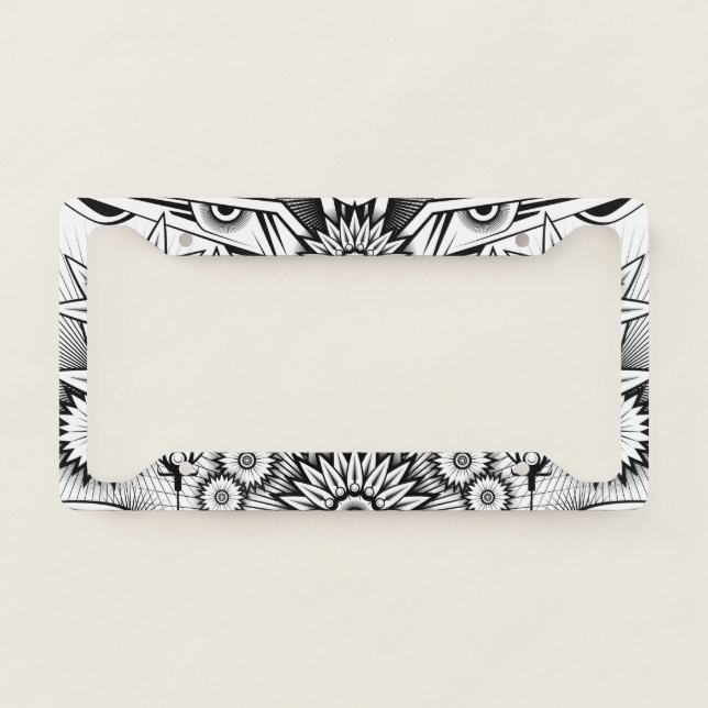 Artistic Tribal Design License Plate Frame (Front)