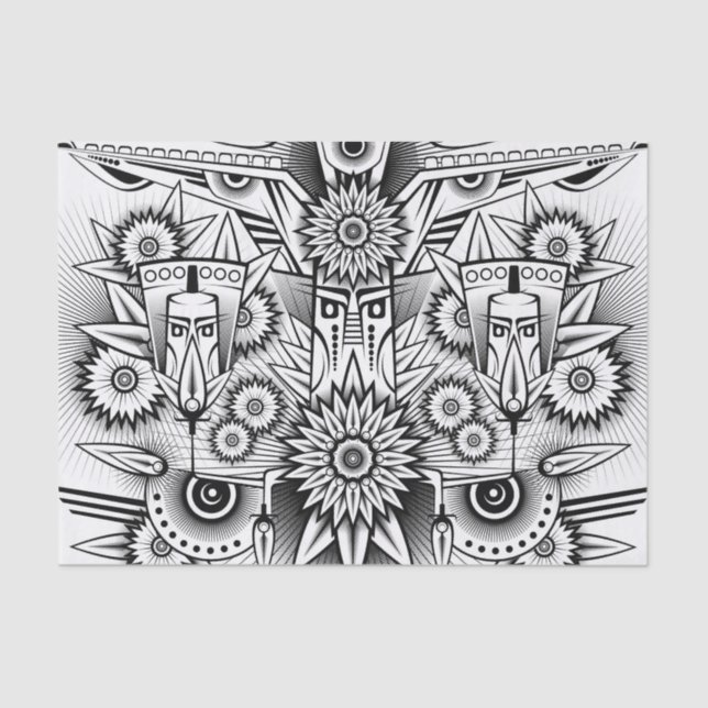 Artistic Tribal Design Tissue Paper (Front)