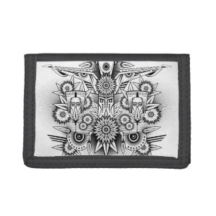 Artistic Tribal Design Tri-fold Wallet