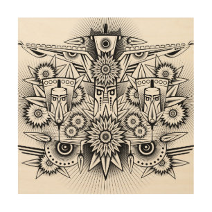 Artistic Tribal Design Wood Wall Art