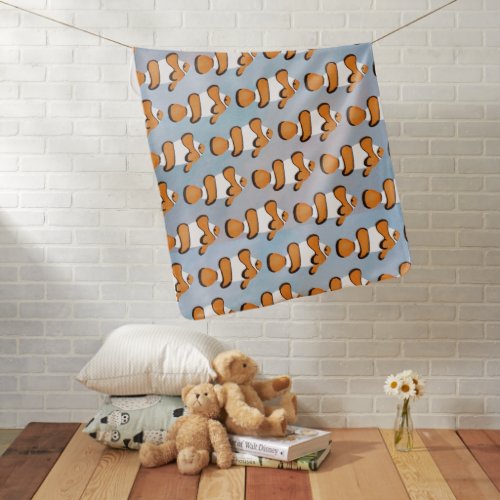 Artistic Tropical Clownfish Baby Blanket
