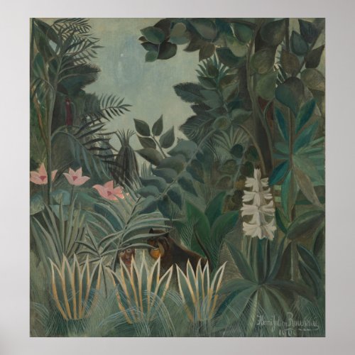 Artistic Tropical Jungle Painting Poster