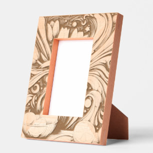 Artistic Tulips And Oranges Engraved Frames