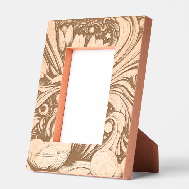 Artistic Tulips And Oranges Engraved Frames (Left)