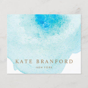Artistic Turquoise Blue Abstract Watercolor Flyer