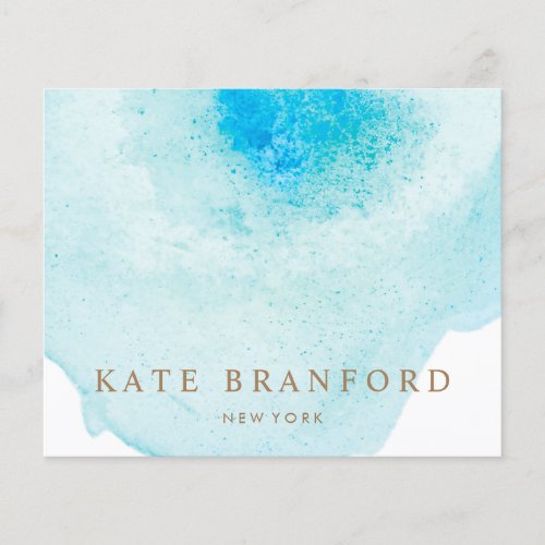 Artistic Turquoise Blue Abstract Watercolor Flyer