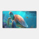 Artistic turtle emblem illustration desk mat