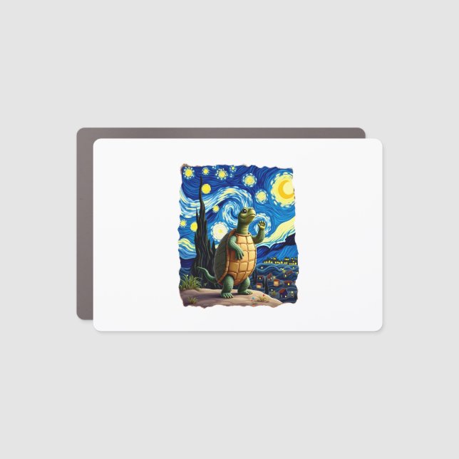 Artistic Turtle Shirt  Starry Night Turtle (1) Car Magnet (Front)
