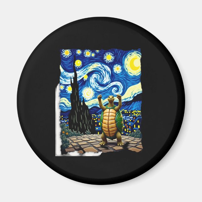 Artistic Turtle Shirt  Starry Night Turtle (1) Magnet (Front)
