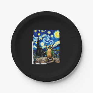 Artistic Turtle Shirt  Starry Night Turtle (1) Paper Plates
